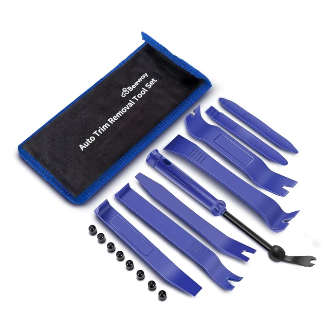 Beeway Auto Trim Removal Tool Set 17in1 Car Upholstery Repair Kit Fastener Remover Pry Tools