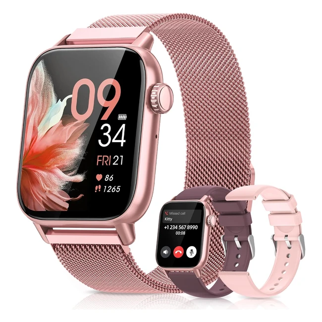 Akumaka Smart Watch for Women 183 Fitness Tracker Watch with Spo2 Heart Rate Sleep Monitor