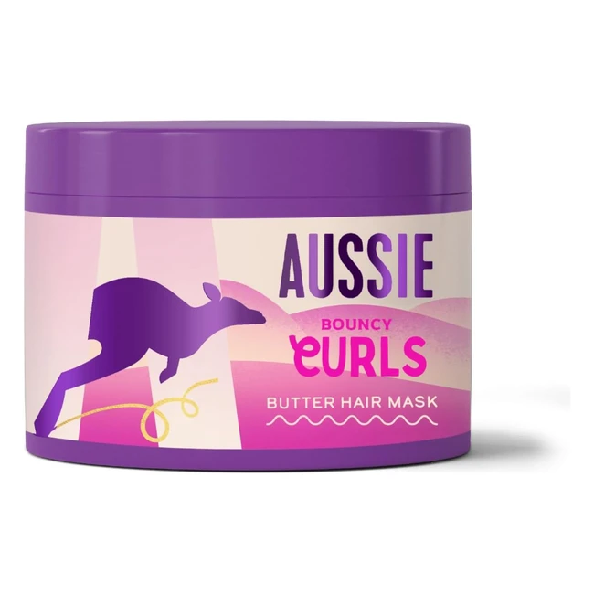 Aussie Bouncy Curls Rich Butter Hair Mask - Jojoba, Coconut, Macadamia - Dry Wavy Curly Hair