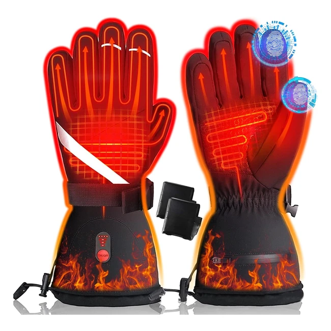 Guantes Calefactables Recargables 74V 6400mAh - 3 Niveles de Calefacción - Moto Invierno