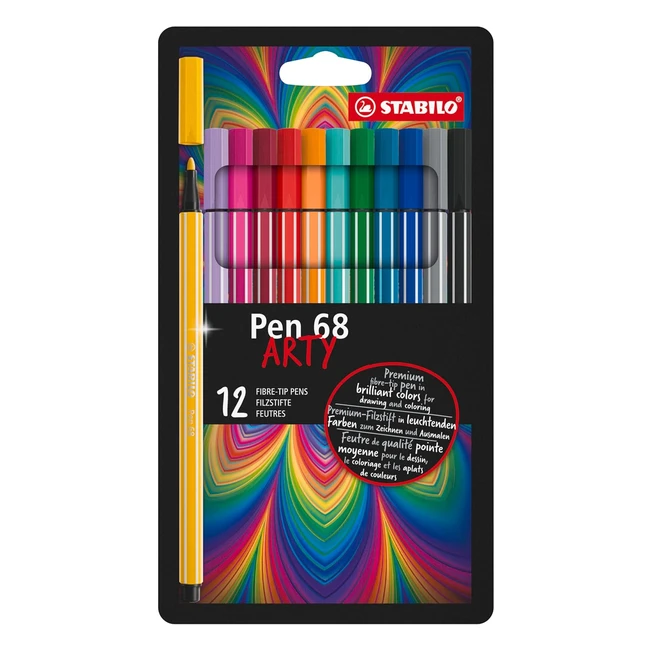 Pennarello Premium Stabilo Pen 68 - Astuccio da 12 Colori Assortiti