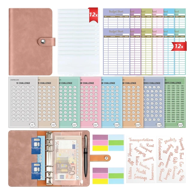 Raccoglitore Soldi Italiano A6  Risparmio Denaro Challenge  Budget Planner  A