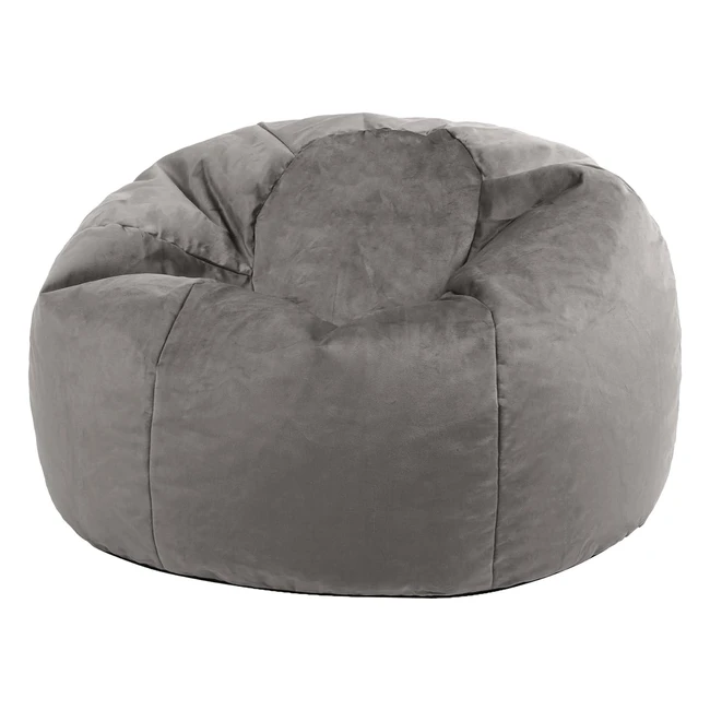 Icon Aurora Velvet Bean Bag Chair Charcoal Grey Large Lounge Chair #85cm #Luxury #Velvet