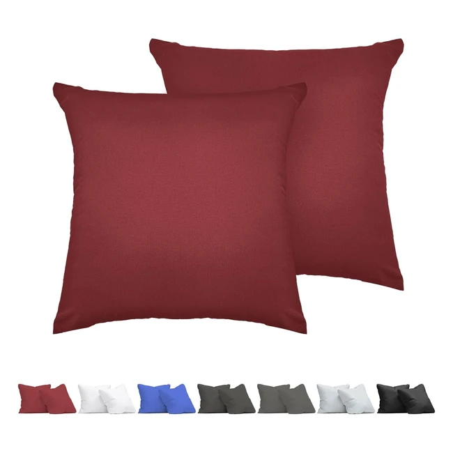 Funda de Almohada AboveBed 80x80 Burdeos Set 2 Microfibra Suave Cierre Cremallera
