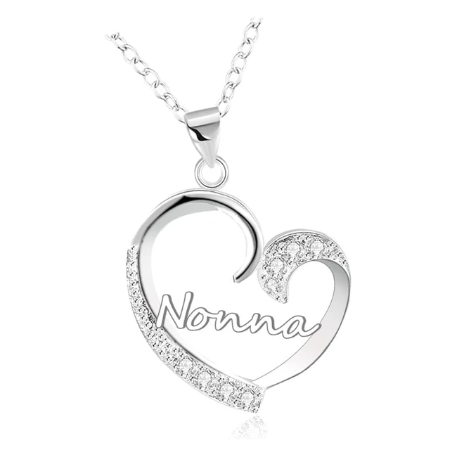 Collana Cuore Diamante Argento - Regalo Nonna Natale Compleanno