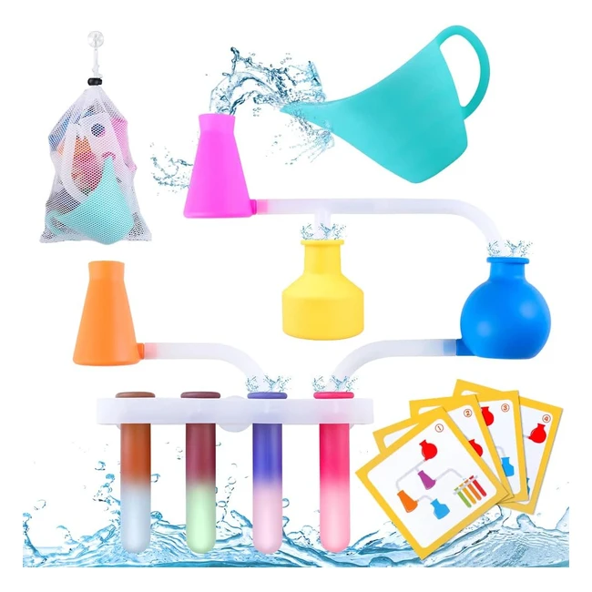 Baby Bath Toy Science Lab Shower Water Toys Color Changing Silicone Bathtub for 