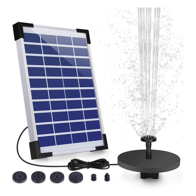 Aisitin Solar Springbrunnen 55W Teichpumpe mit Solar Panel 1500mAh Batterie