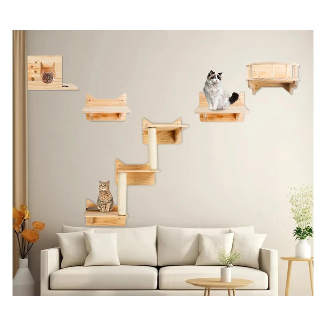 Mensole da parete per gatti - Set mobili gatto - Design elegante - Facile instal