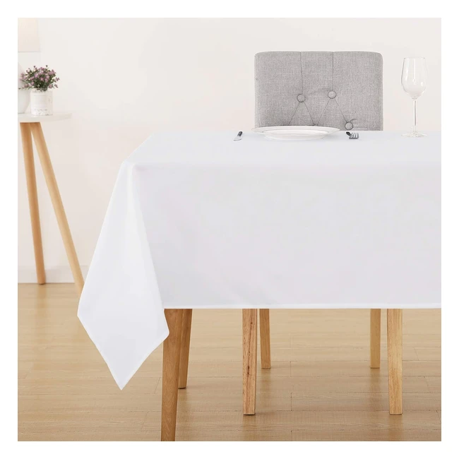Deconovo Oxford Water Resistant Table Cover 137x274cm White - Wedding Party