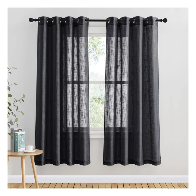 Pony Dance Voile Curtains - Bedroom Decor - 72in Drop - Black - 2 Panels