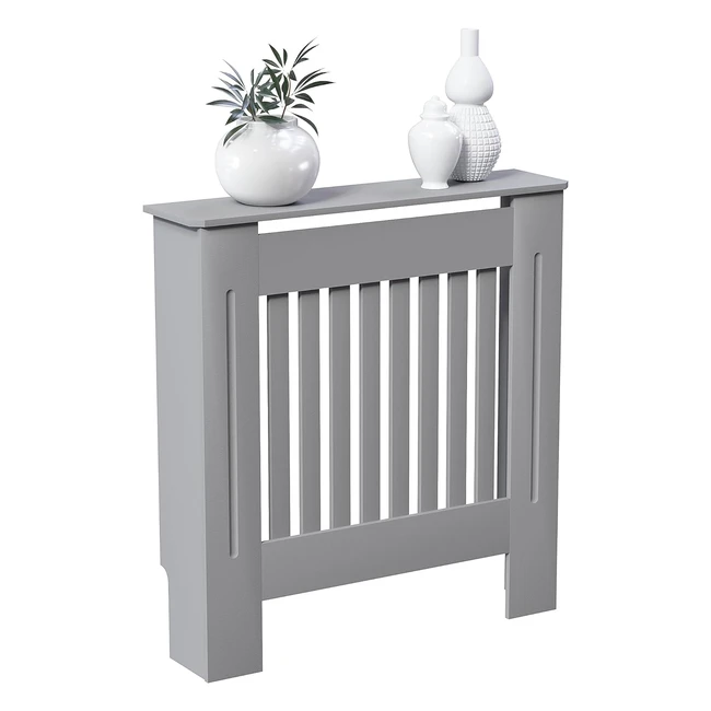 Chelsea Radiator Cover Modern Slatted Grill Grey Painted MDF H82 W78 D19 cm