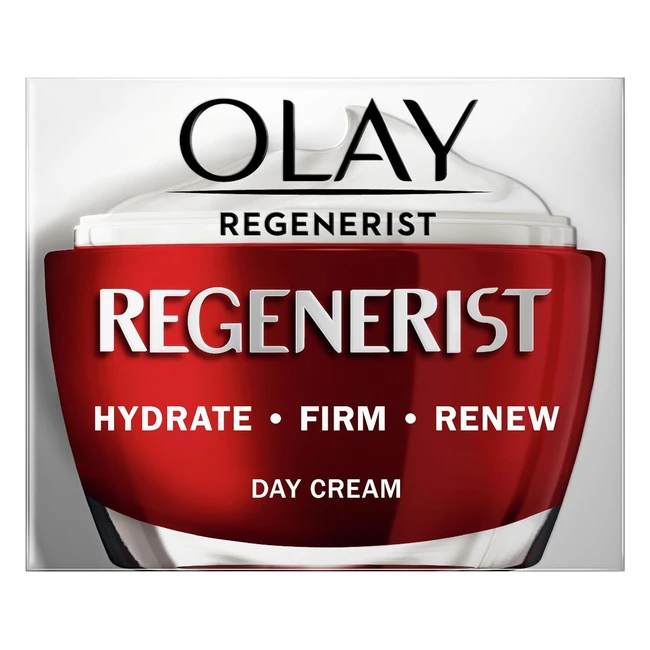 Olay Regenerist Face Cream with Hyaluronic Acid 50ml - Antiaging Moisturizer - Firms Skin & Reduces Wrinkles