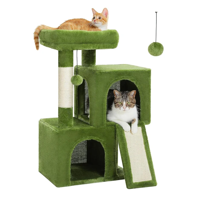 Petepela Cat Tree 77cm with Dual Condos for Indoor Cats - Small Cat Tower with R
