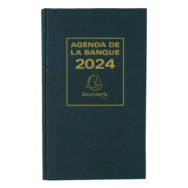 Agenda Journalier Banquier Large Euro et Cents Exacompta 38682E 175 x 28 cm 2 Volumes 2024 Noir