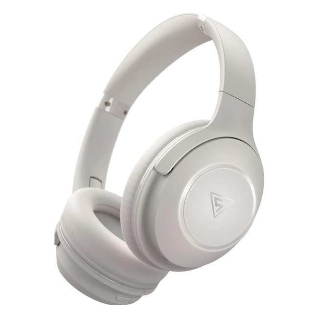 Doqaus Wireless Headphones 70H Playtime EQ Modes Hifi Stereo Foldable - Light Grey