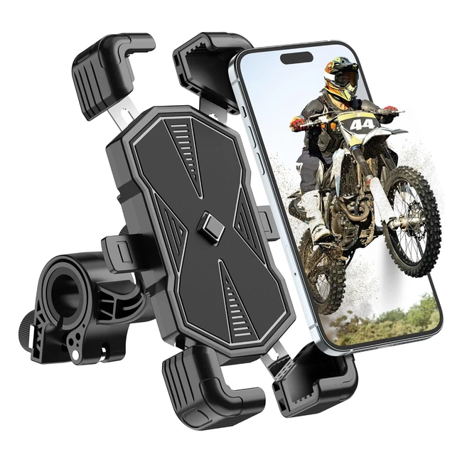 Estralia Bike Phone Holder Motorcycle Mount 360 Rotatable for 55-70 Mobile Pho