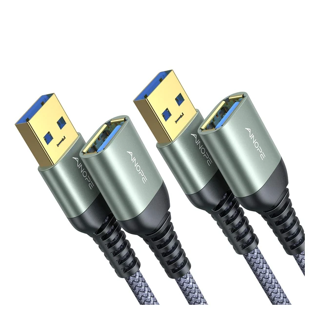 Cble rallonge USB 30 2m AINOPE 2 Pack - Transfert Rapide - Connecteurs Plaqu