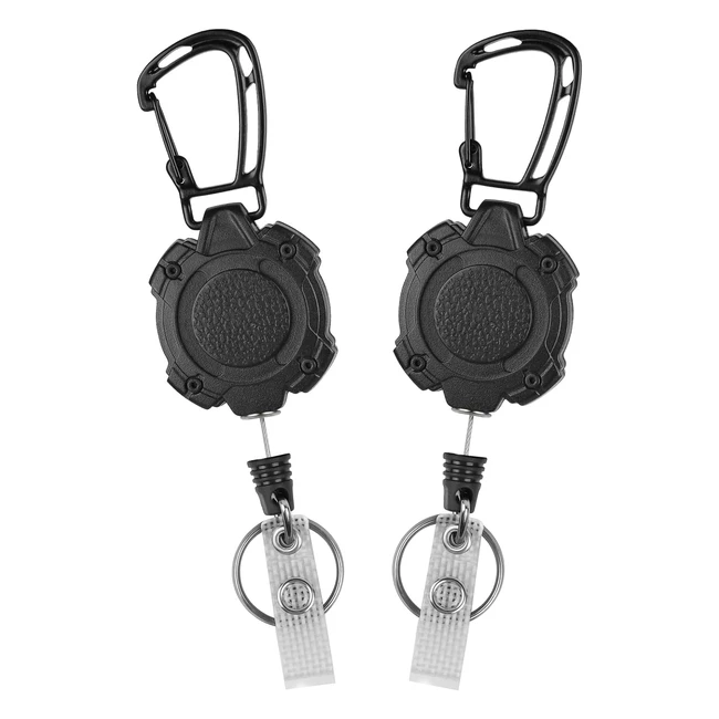 Vicloon Retractable Badge Reels 2pcs - Heavy Duty ID Credit Card Holder