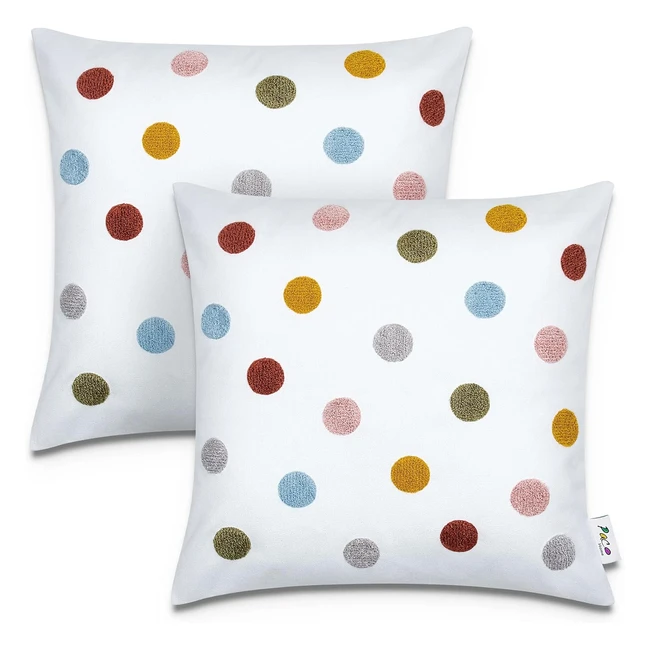 Paco Home 2er Set Kissenbezug 45x45 Kinderzimmer Deko Babyzimmer Punkte