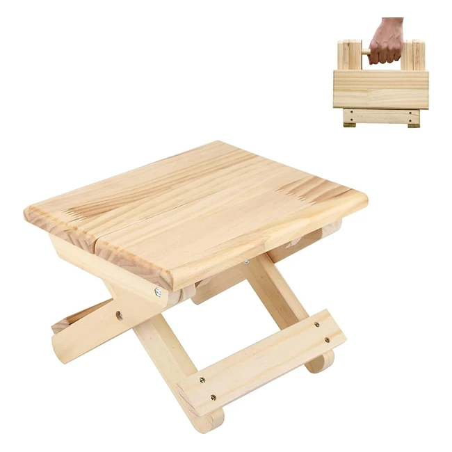 Mini Sgabello Pieghevole in Legno - Portatile e Resistente - Supporta 90kg