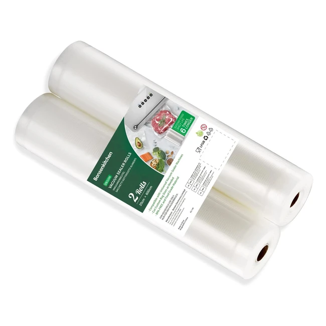 Bonsenkitchen Vacuum Food Sealer Rolls Bags 2 Packs 20 x 600 cm - BPA Free Heavy