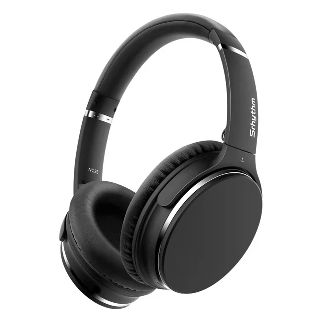 Srhythm NC25 Active Noise Cancelling Headphones Bluetooth Wireless Over Ear Headset with Mic 50H Playtime Quick Charge Low Latency Mode