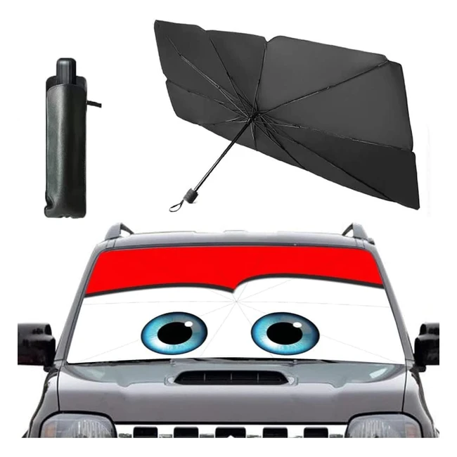 Parasol Coche Plegable 125x65 cm UV Calor Diseño Ojos