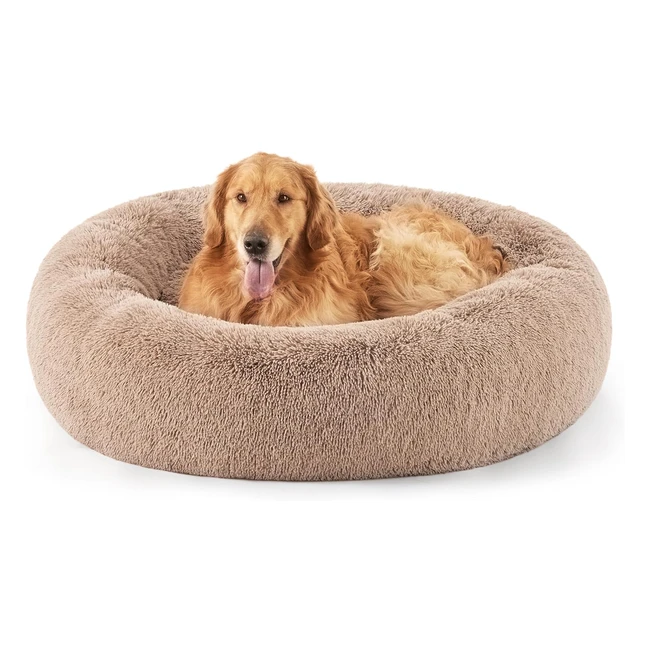 Bedsure Donut Dog Bed Large - Calming Pet Bed for Anxiety Relief - Washable Fluf