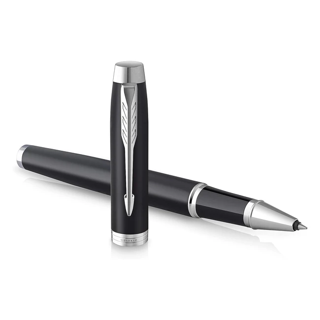 Stylo Roller Parker IM Noir Mat - Pointe Fine - Encre Noire - Coffret Cadeau