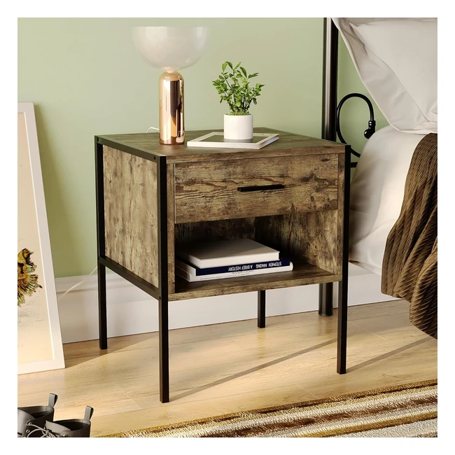 vida designs brooklyn bedside cabinet nightstand side table industrial furniture