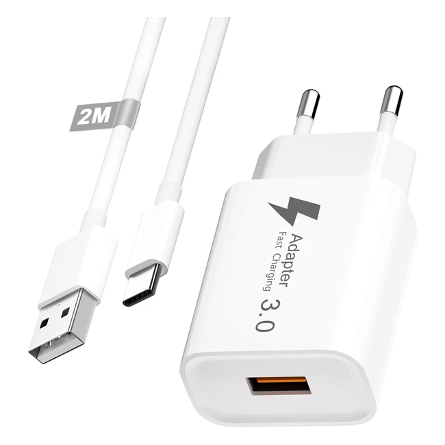 Cargador 18W USB Quick Charge 30 para Xiaomi Samsung Huawei Redmi - Cable Tipo 