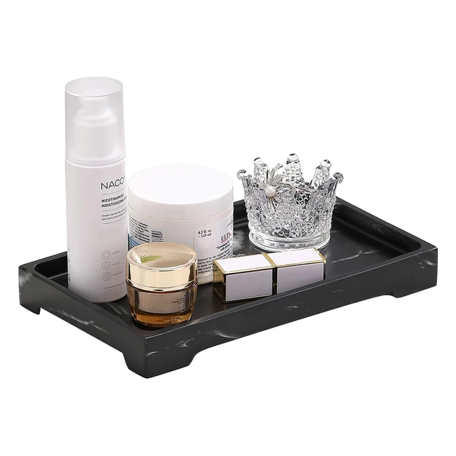 Luxspire Vanity Tray Bathroom Organizer Resin Storage Tray - Marble Style