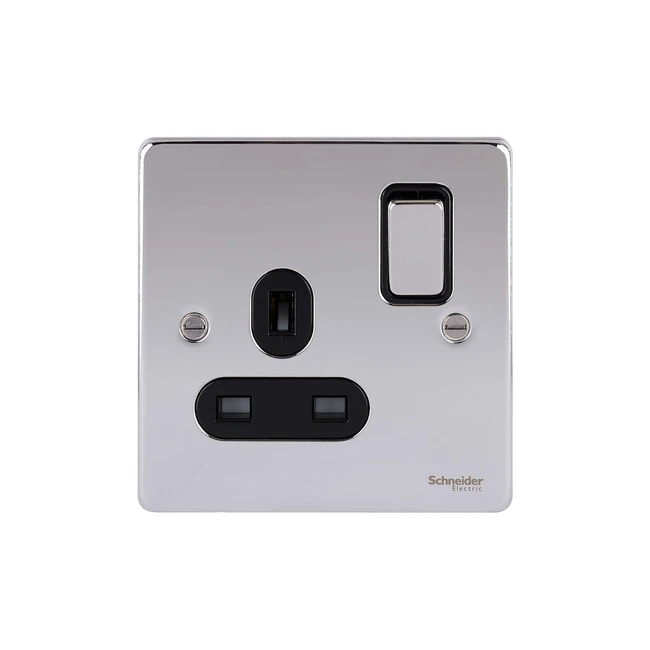 Schneider Electric Ultimate Low Profile Power Socket 13A GU3510BPC - Polished Chrome