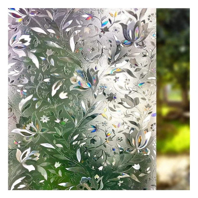 Film pour fenêtre Lemon Cloud 3D - Protection intimité anti-UV - Motif tulipes fleurs - 60x400cm