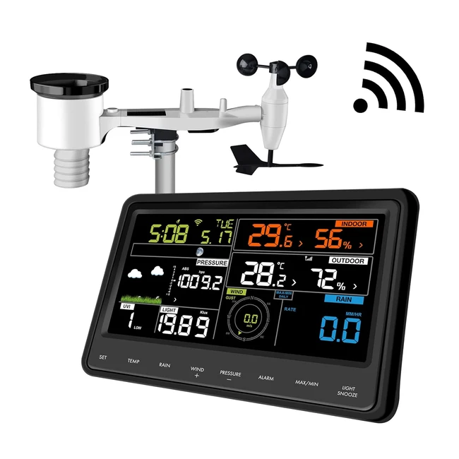 Estación Meteorológica Profesional WS2910 - Ecowitt - Sensor 7 en 1 - Pantalla a Color
