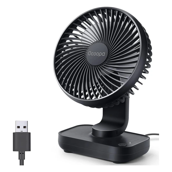 Ocoopa USB Desk Fan Table Fan 4 Speeds Portable Fan 5inch Mini Fan