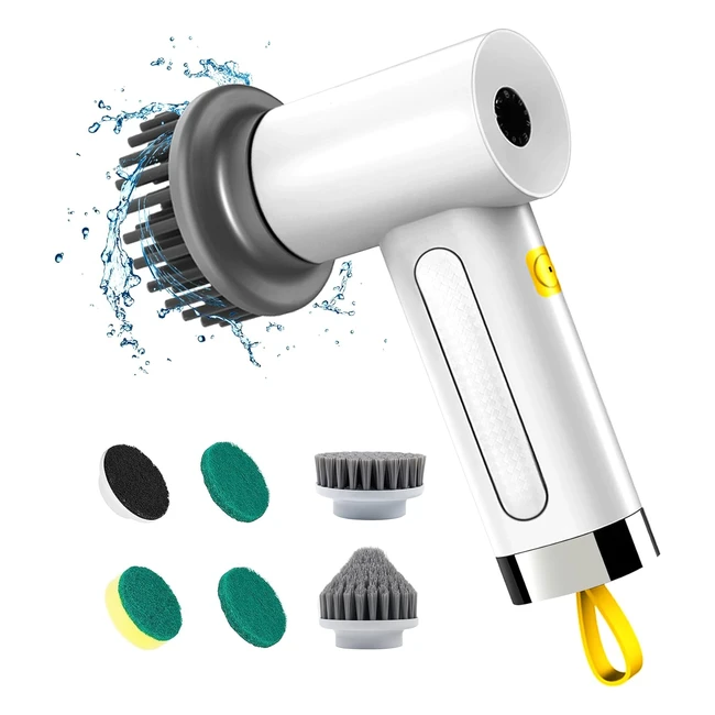 Spazzola Elettrica Rotante per Pulizia 5 Testine - Pulizia Profonda - 2 Modalità