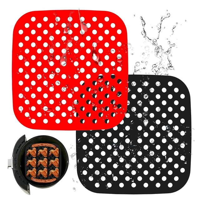 2pcs Alfombrilla Silicona Freidora Aire Accesorios Reutilizables 215cm Cuadrada