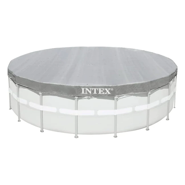 Intex 18ft Deluxe Round Pool Cover - UV Resistant Material Drain Holes Easy In