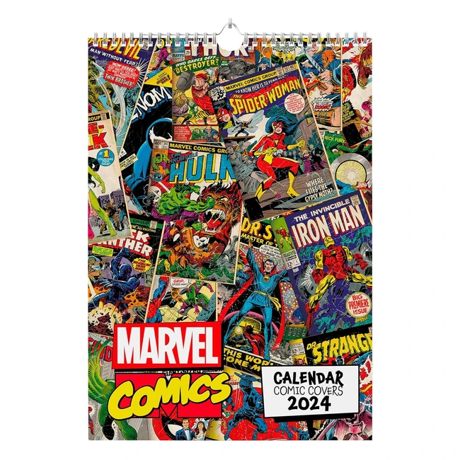 Calendario 2024 A3 Marvel Comics Covers - Grupo Erik - Ref. 2024 - Organiza tu año con estilo