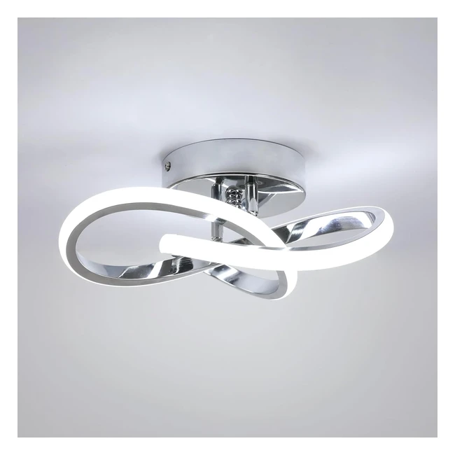 Plafonnier LED Moderne 22W 2475lm Argent Luminaire pour Couloir Cuisine Chambre 