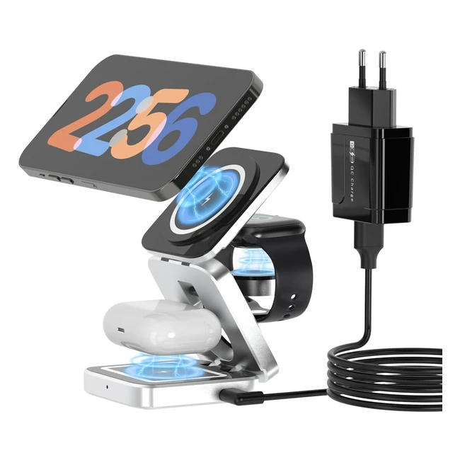 Cargador 3 en 1 Brimford para iPhone  Carga inalmbrica rpida