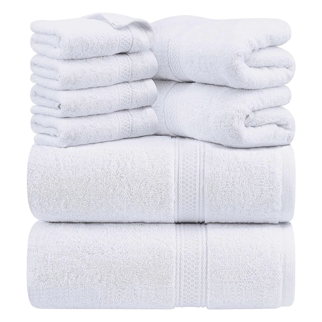 Utopia Towels 8 Piece Towel Set - Hotel Quality Cotton - Super Soft  Absorbent