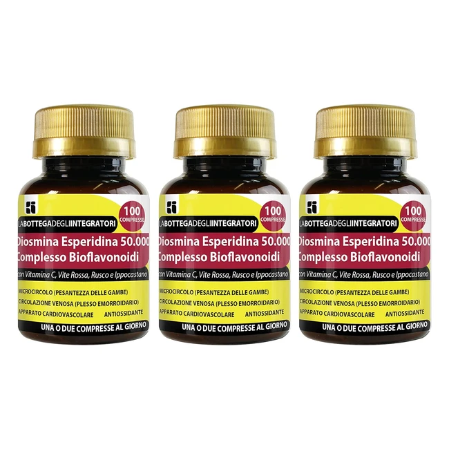 Diosmina Micronizzata Esperidina 300 Compresse - Bioflavonoidi - Vitamina C - Ga