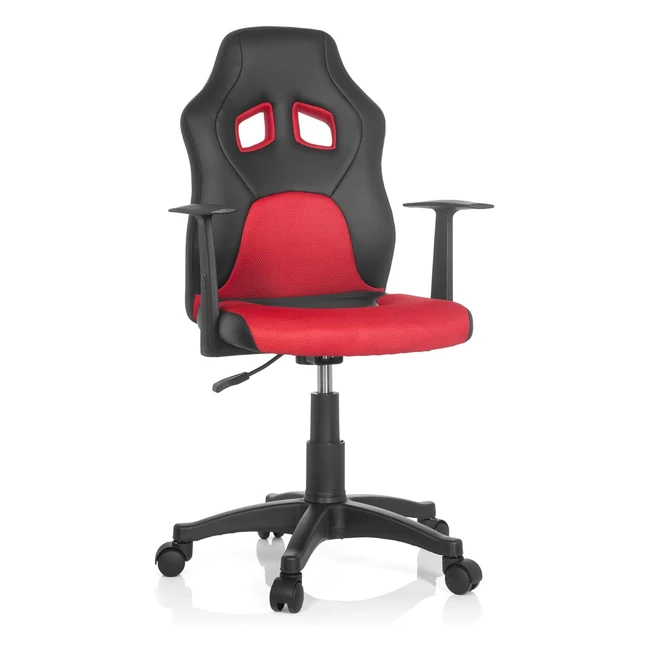 hjh office 670720 Kinder und Jugenddrehstuhl Teen Game AL Kunstleder Schwarzrot