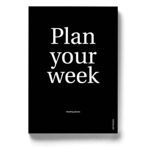 Planificador Semanal Negro A5 133x200mm 144 Pginas Octgon Design