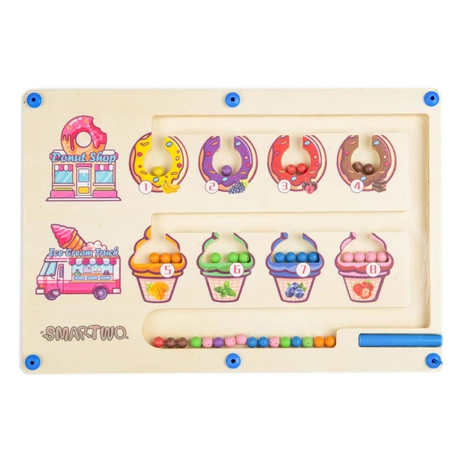 Juego magnético laberinto Smartwo - Educativo para niños 2-5 años - Montessori madera - Regalo 25 años