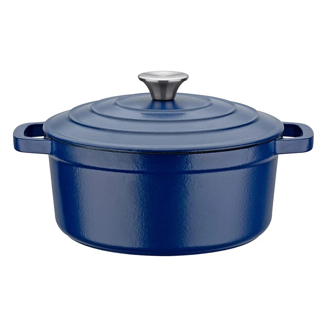 GSW Gusseisenkochtopf Blue Magic 24 cm 38 Liter - Energiesparend & Spülmaschinengeeignet
