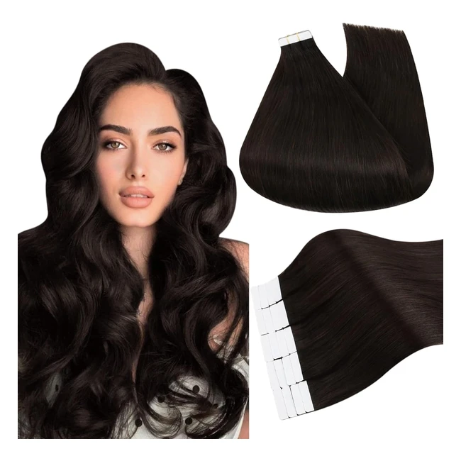 Ugeat Brun Fonc Remy Hair Extension Tape 18 Pouces 50g 20 Pices