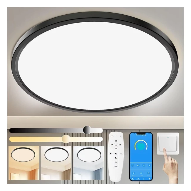 Lmpara de Techo Yexati 24W Regulable con Mando a Distancia - Luz LED Moderna 3